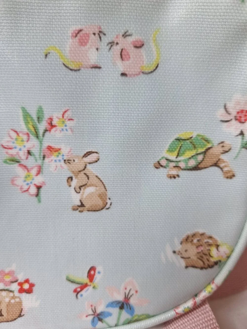 Cath Kidston Light Blue Floral Kids Crossbody Bag with Pink Strap